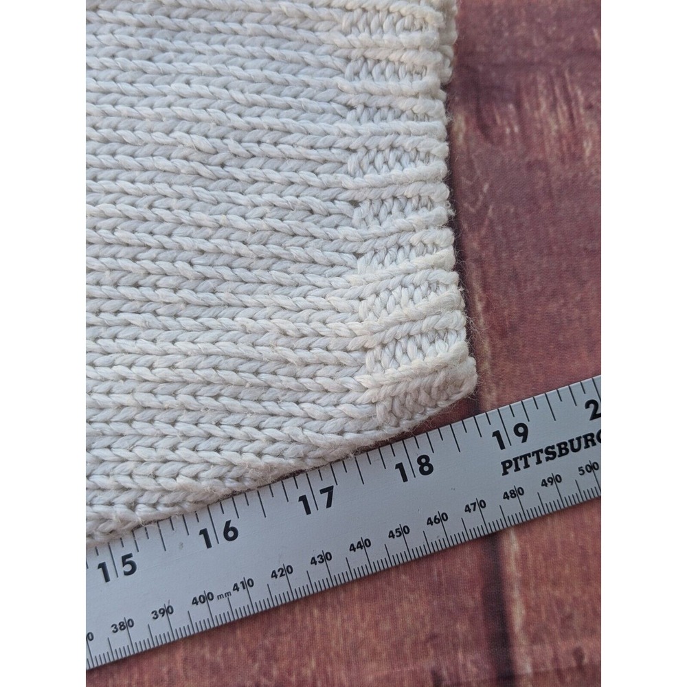 Vintage Pearl Bobble Knit Granny sweater rose bud lady slipper sz L 80s - Picture 9 of 10